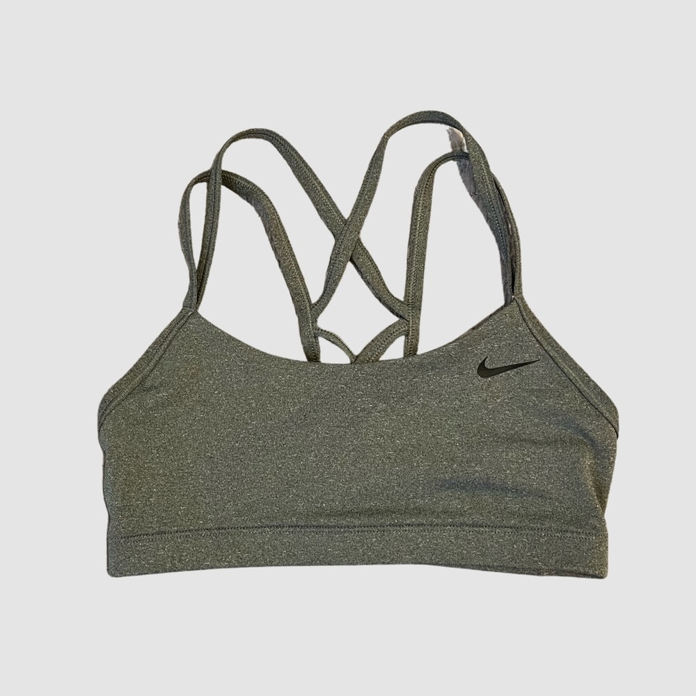 Nike gray strappy sports bra